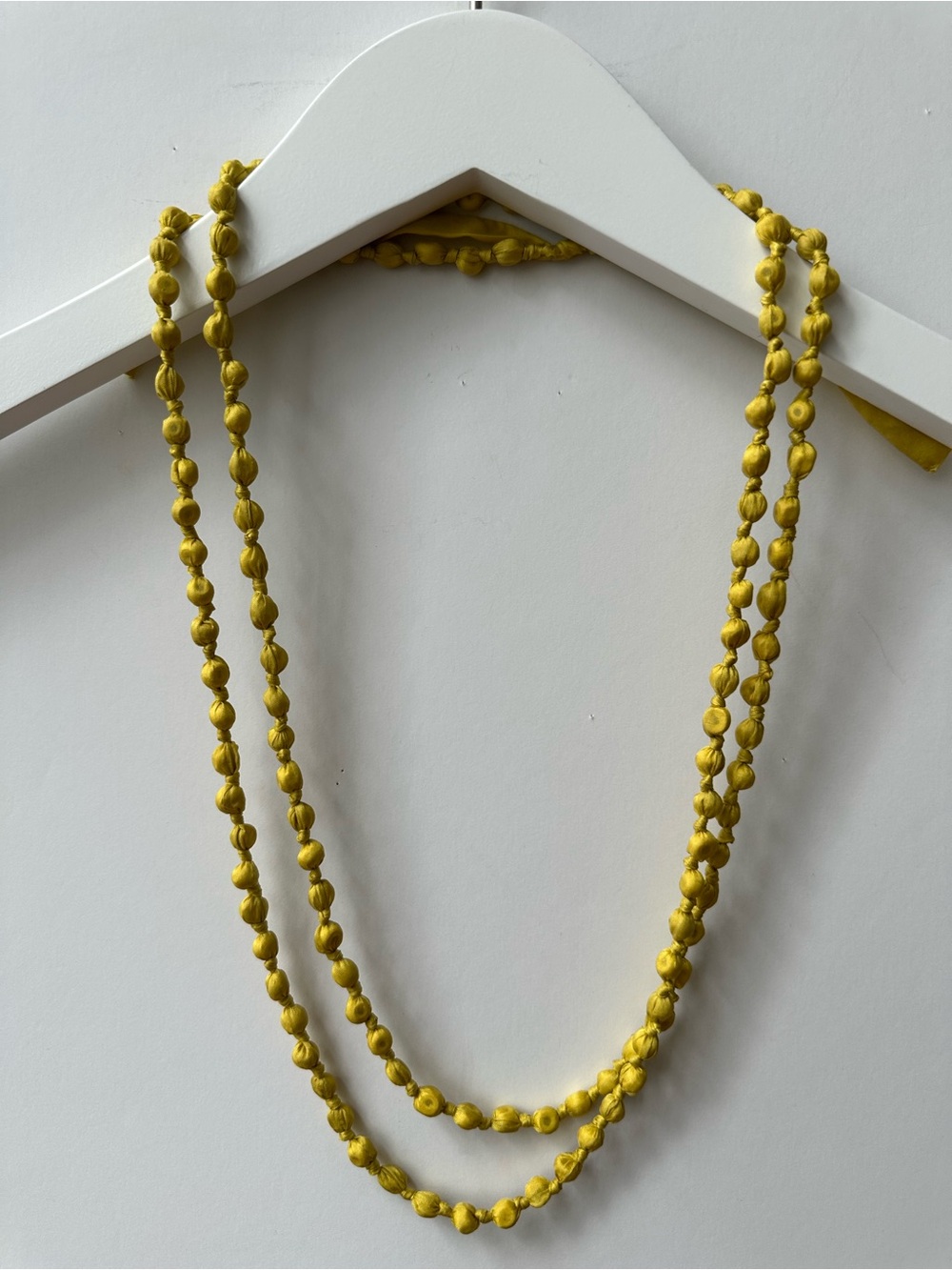 EILEEN FISHER - Silk Wrapped Knotted Beaded Necklace - Vibrant Yellow